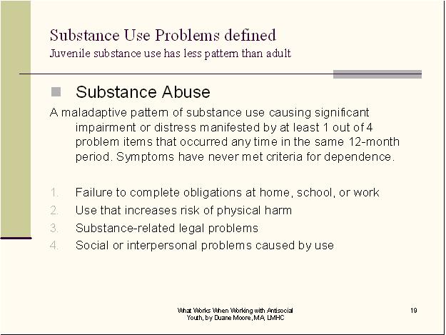 Substance Abuse Conduct Disorder CEUs 